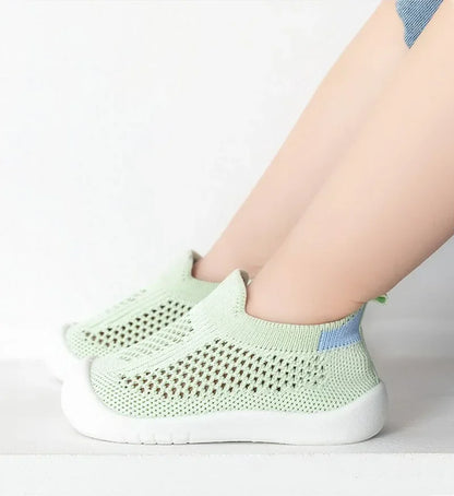 Infant & Toddler Mesh Knit Sneakers: Lightweight Non-Skid Prewalker Shoes for( 0-4T)