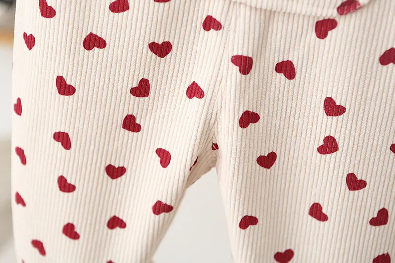 Toddler Corduroy Overalls – Heart Embroidery & Print Bib Pants (9M-4T)