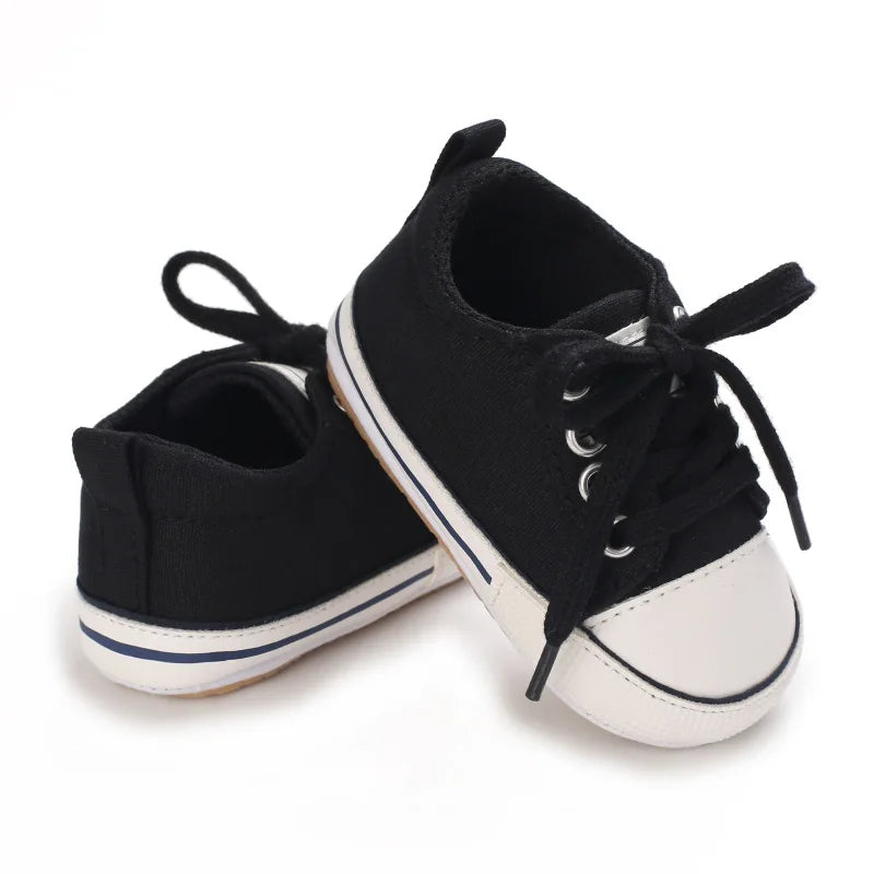 Classic Infant Athletic Sneaker | Soft Sole Canvas Crib Shoes (0-18M)