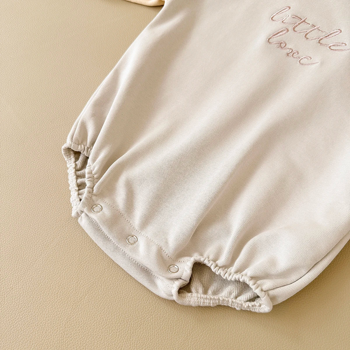 Little Love Embroidered Baby Girl Bubble Romper - Soft Pastel Sweatshirt Bodysuit (1-18M)