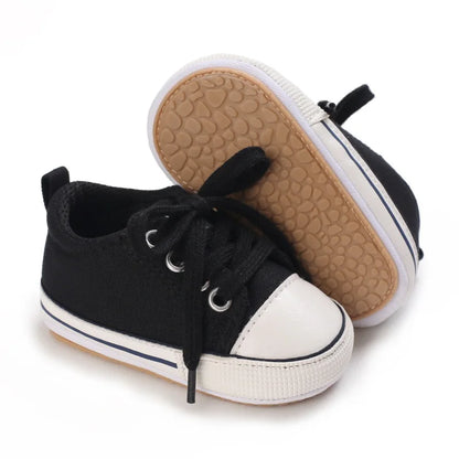 Classic Infant Athletic Sneaker | Soft Sole Canvas Crib Shoes (0-18M)