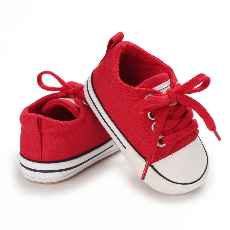 Classic Infant Athletic Sneaker | Soft Sole Canvas Crib Shoes (0-18M)