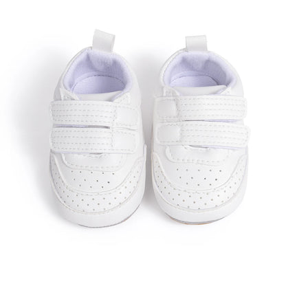 Infant White Classic Soft Sole Sneakers - First Walkers (0-18M)