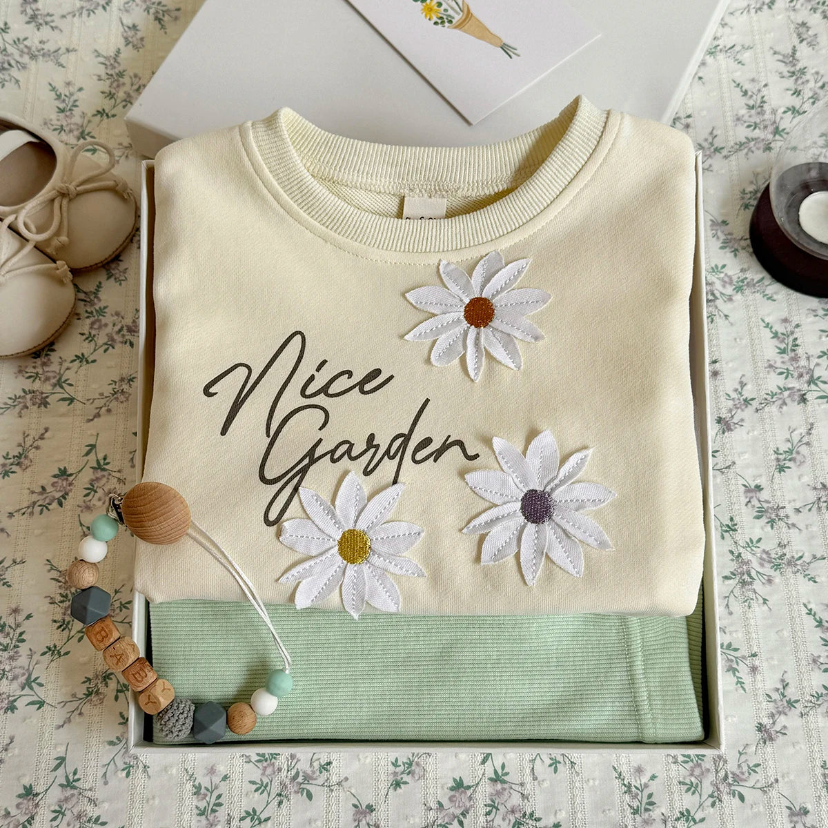 Baby Girl 2-Piece Spring Outfit | Daisy Embroidered Tulle Hem Top & Ribbed Leggings (6M-3T)