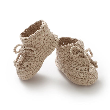 Vintage-Inspired Moccasin Knit Baby Booties (0-18M)