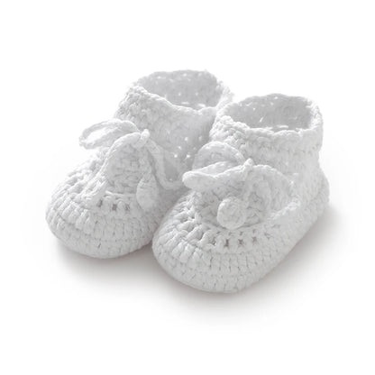 Vintage-Inspired Moccasin Knit Baby Booties (0-18M)