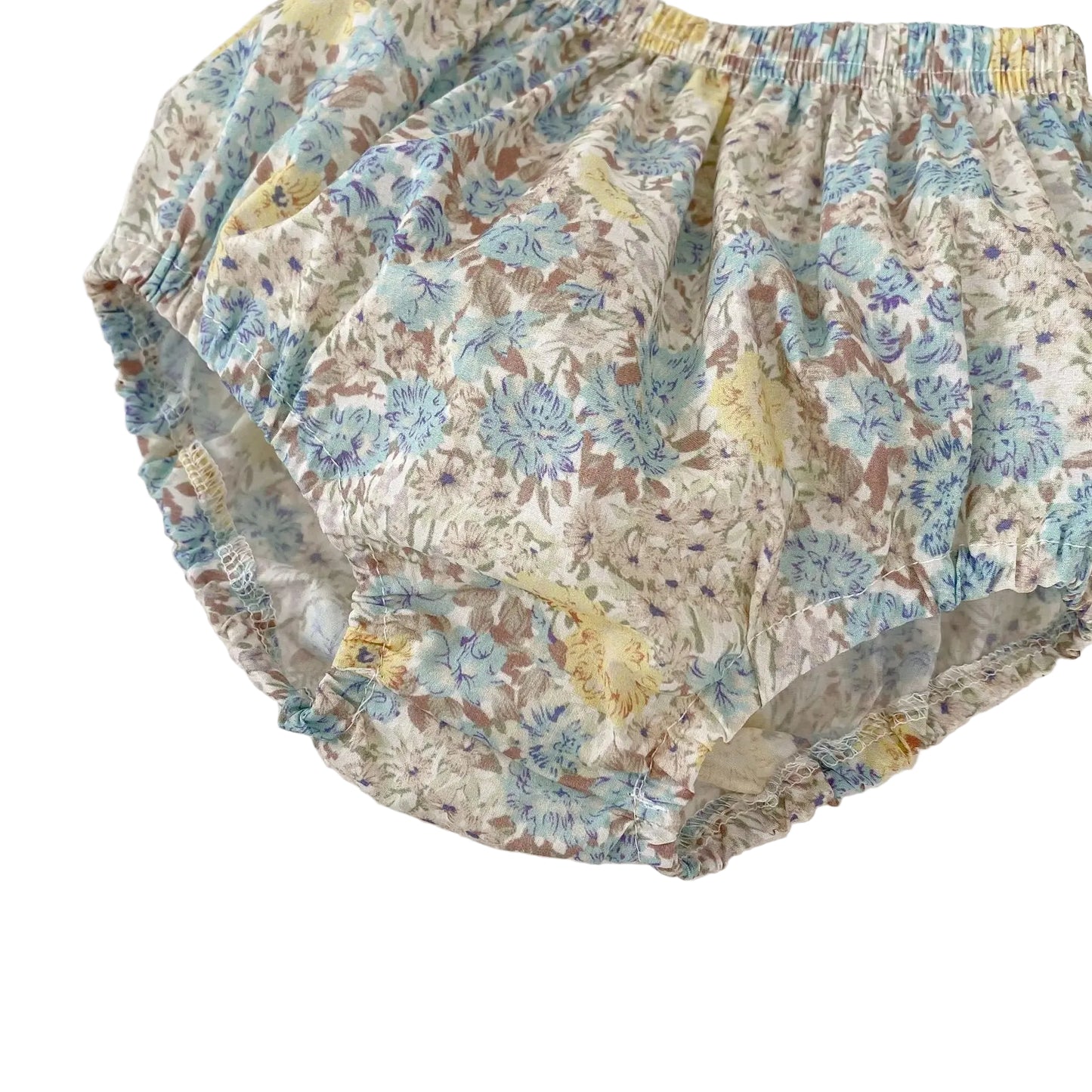 Baby Girls Floral Summer Clothing Set - 2PC Embroidered Eyelet Camisole & Ruffle Bloomer Shorts Outfit (6M-3T)