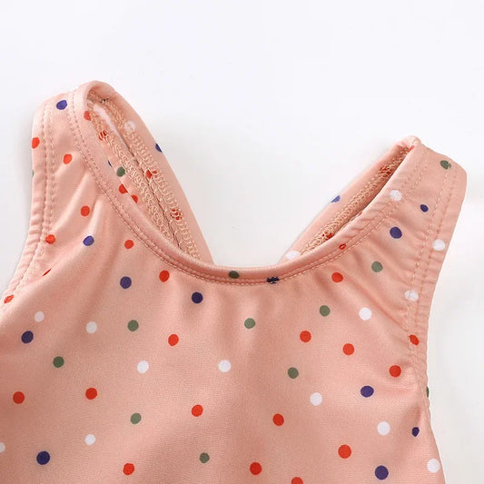 Girls Cross-Back Ruffle Swimsuit & Sun Cap Set – Premium Boho Prints (9M–9Y)