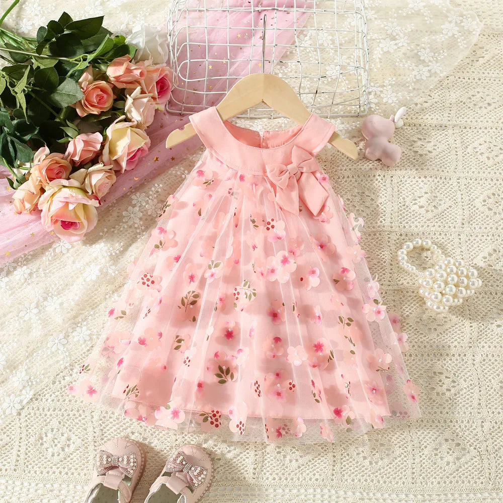 3D Floral Baby & Toddler Girl Princess Dress - Summer Mesh Tutu (3M-3T)