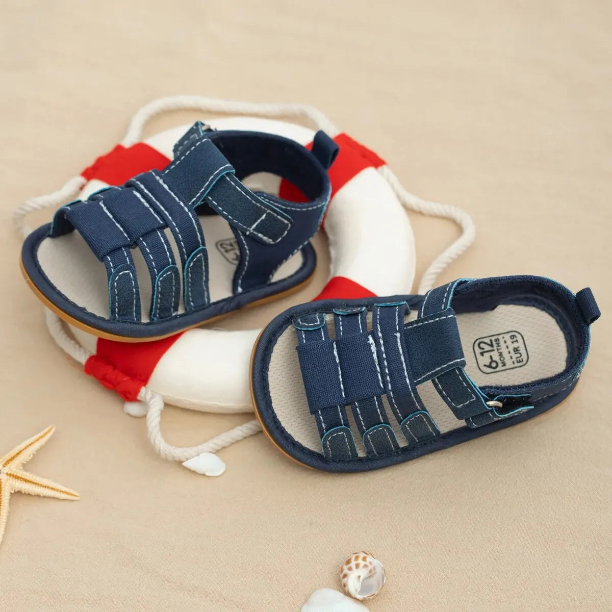 Baby Boy First Walker Sandals - Non-Slip Rubber Sole Summer Shoes for Infants & Toddlers (0-18M)