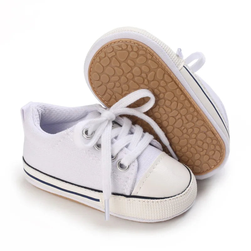 Classic Infant Athletic Sneaker | Soft Sole Canvas Crib Shoes (0-18M)