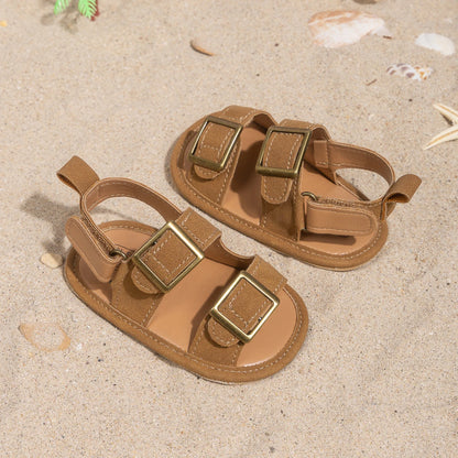 Infant Boys Casual Buckle Beach Sandals - Anti-Slip Soft-Sole First Walkers (0-18M)
