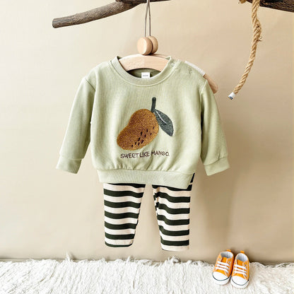 Unisex Baby Mango Sweatshirt & Pants Set | 2-Piece Winter Outfit (6M-3T)
