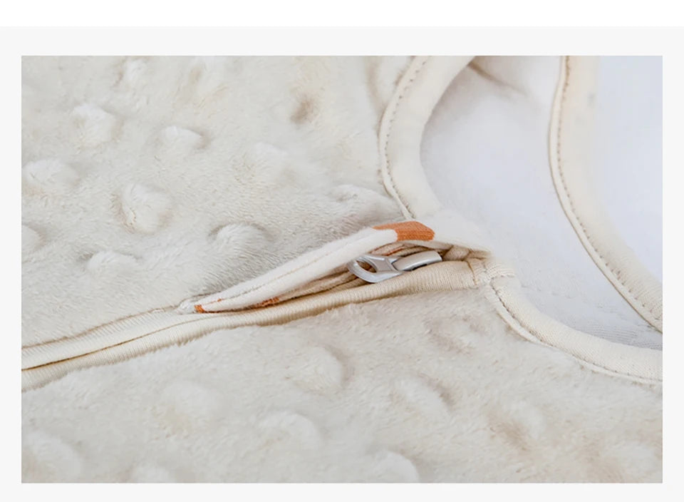 Baby Sleep Sack 1.5 TOG – Cotton Wearable Blanket Vest with Sensory Minky Dot Chest (3-24M)