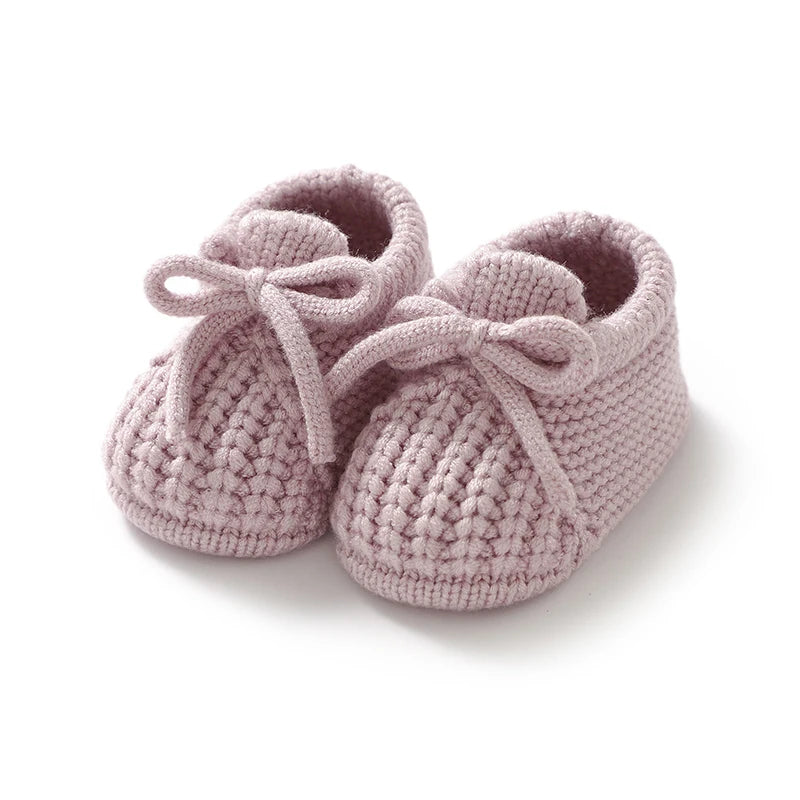 Chunky Knit Lace-Up Knit Baby Booties (0-18M)