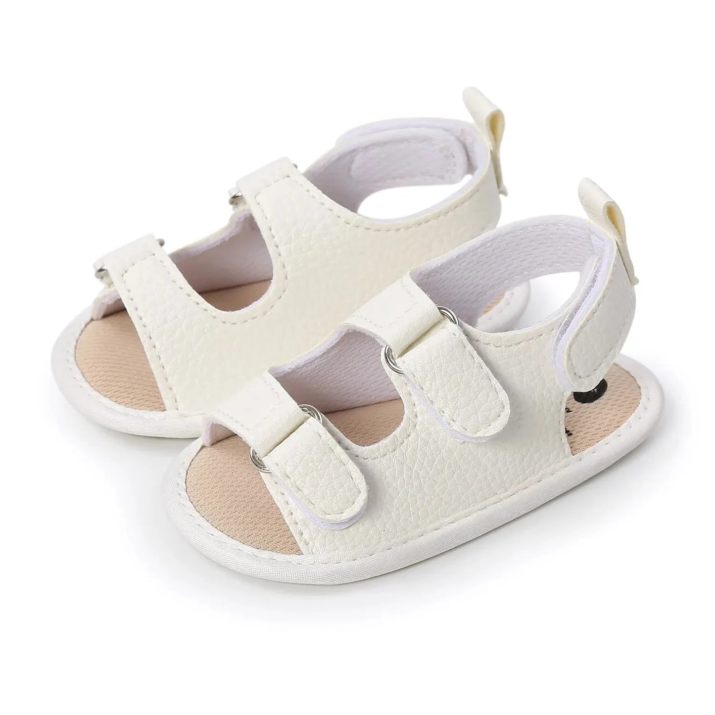 Unisex Baby Summer Vegan Leather Sandals - Anti-Slip Soft Sole Infant First Walkers (0-18M)