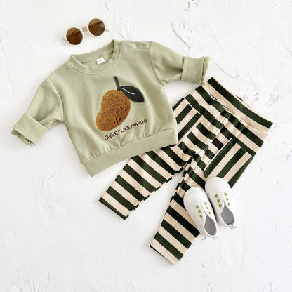 Unisex Baby Mango Sweatshirt & Pants Set | 2-Piece Winter Outfit (6M-3T)