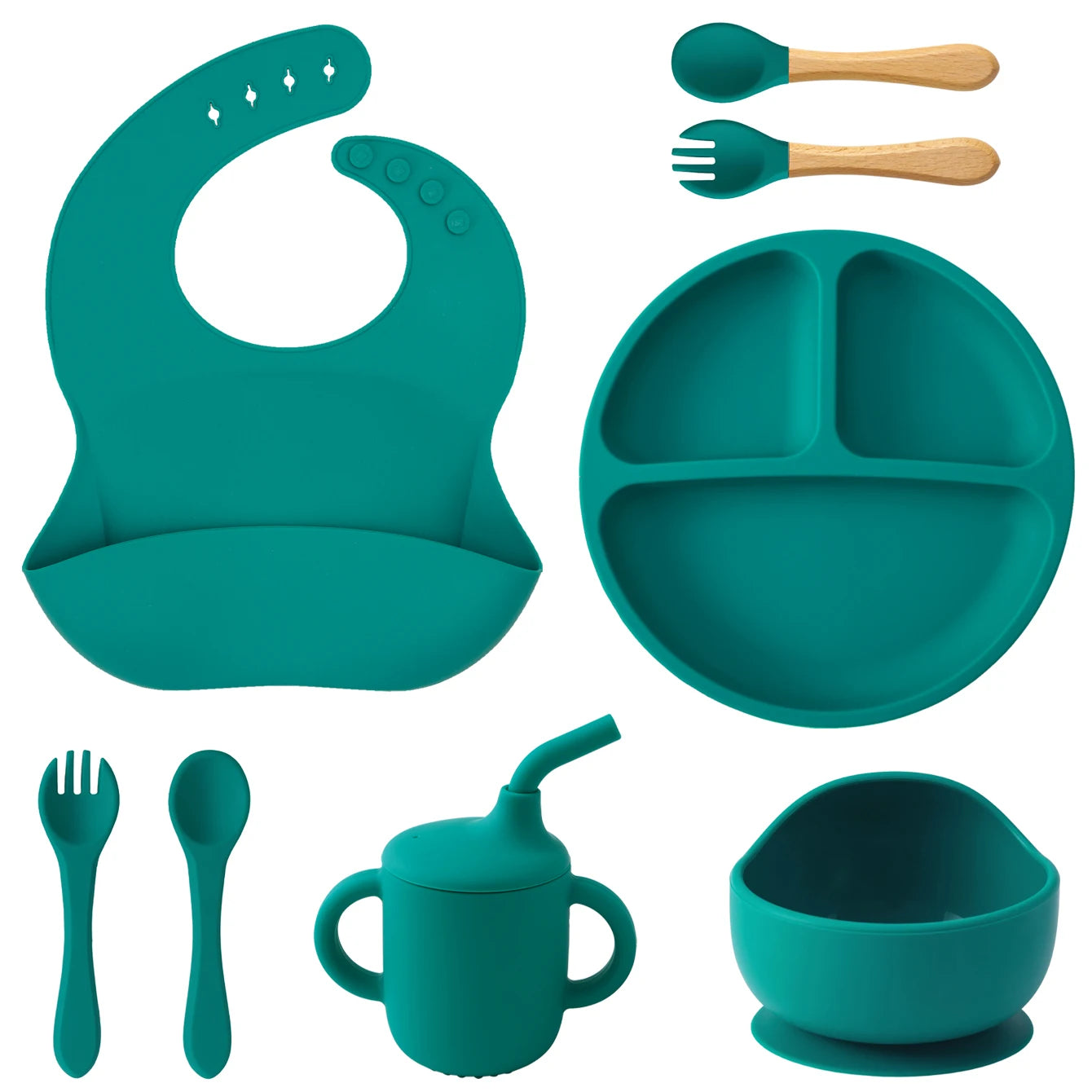 Complete 8-Piece Silicone Feeding & Weaning Set