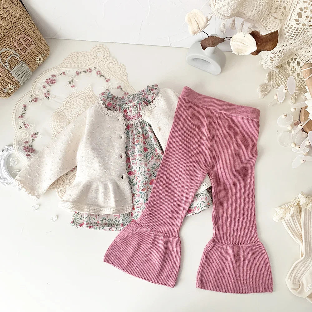 Baby & Toddler Girl 100% Cotton Knit Ruffle Cardigan Sweater (6M-5T)