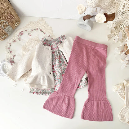 Baby & Toddler Girl 100% Cotton Knit Ruffle Cardigan Sweater (6M-5T)