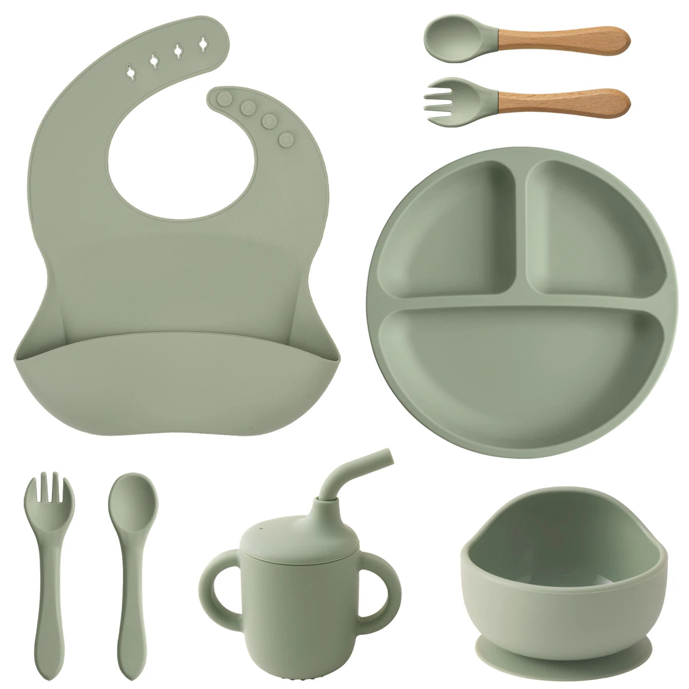 Complete 8-Piece Silicone Feeding & Weaning Set