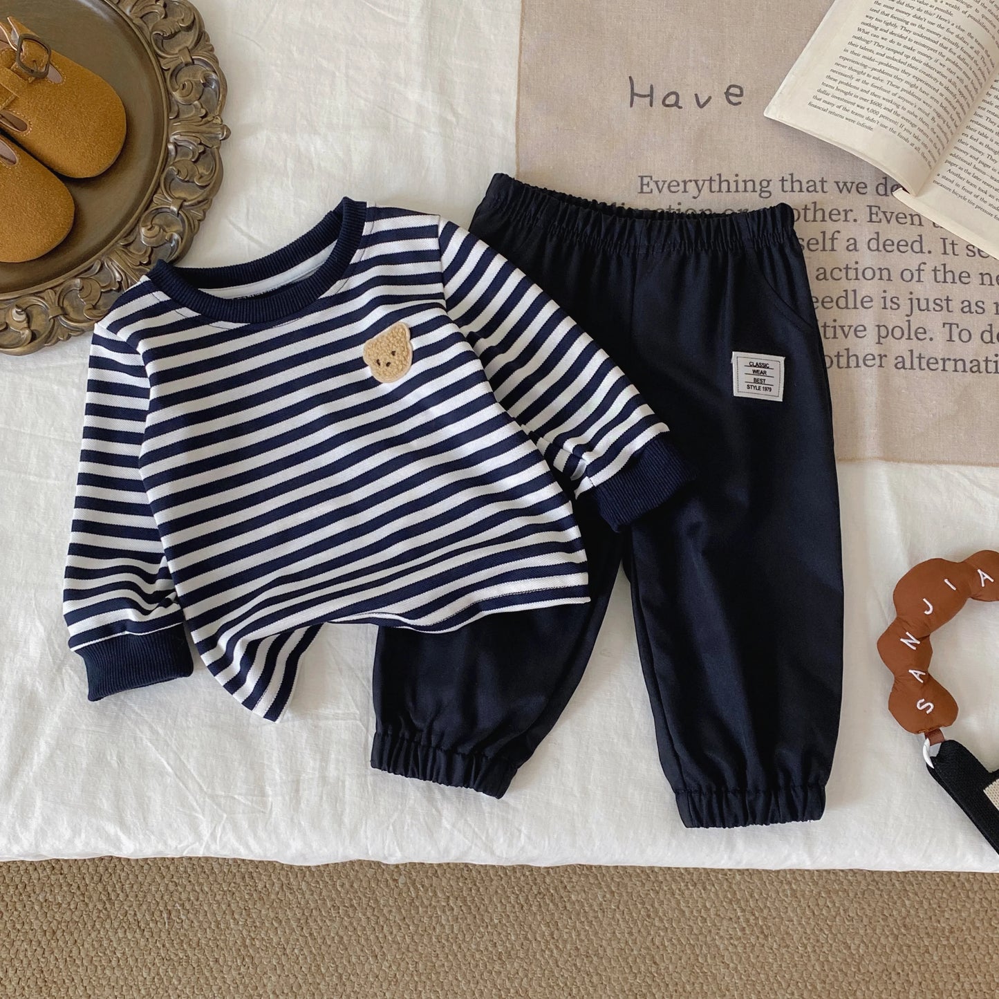 Baby Boy & Toddler 2-Piece Striped Clothing Set (6M-3T) – Long Sleeve Top & Pants