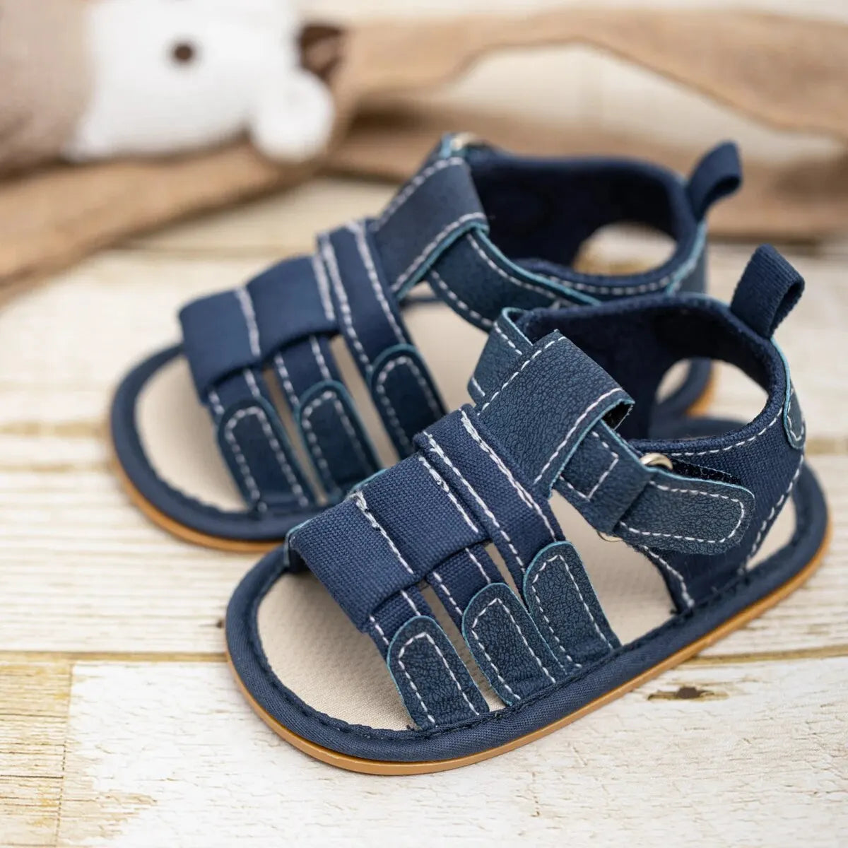 Baby Boy First Walker Sandals - Non-Slip Rubber Sole Summer Shoes for Infants & Toddlers (0-18M)