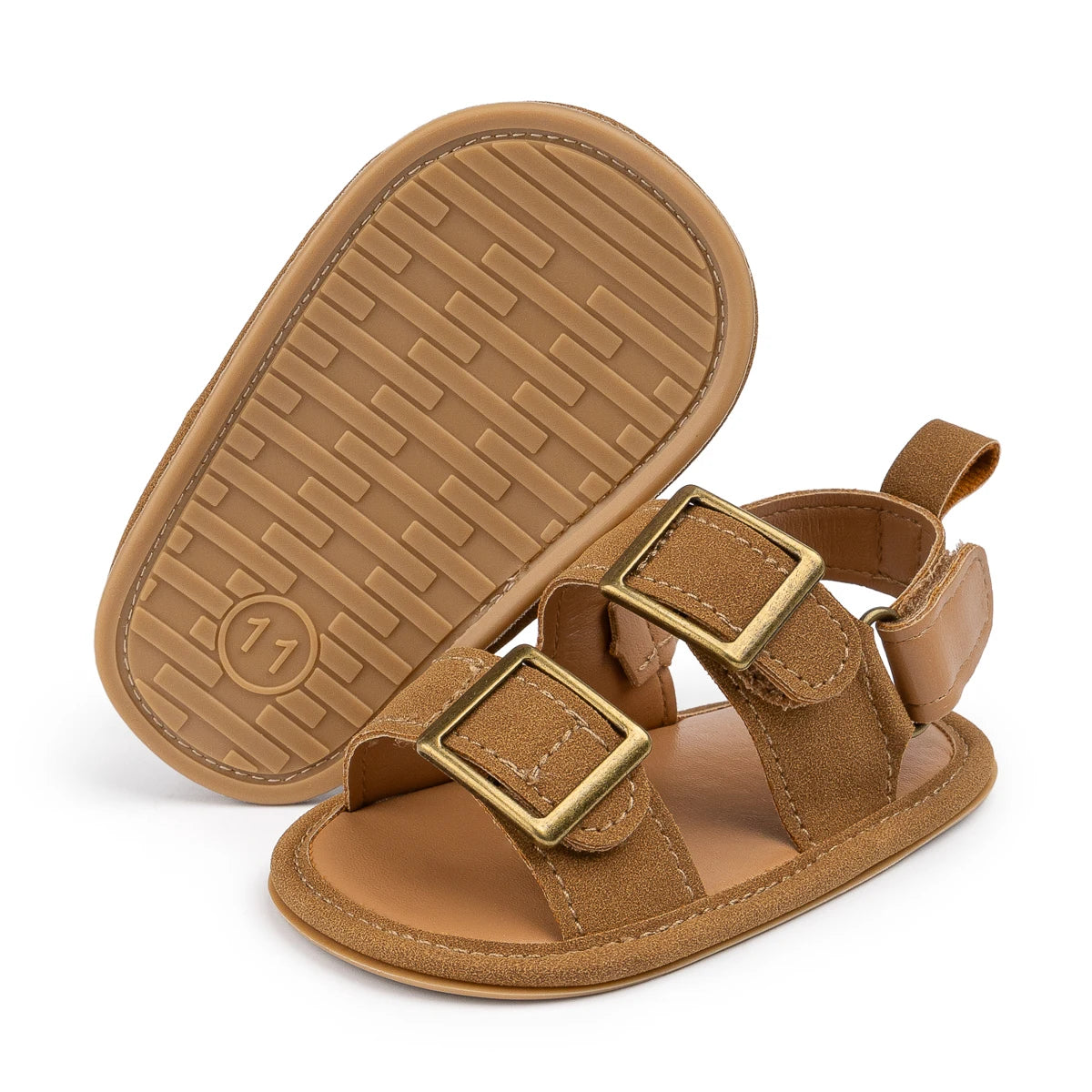 Infant Boys Casual Buckle Beach Sandals - Anti-Slip Soft-Sole First Walkers (0-18M)