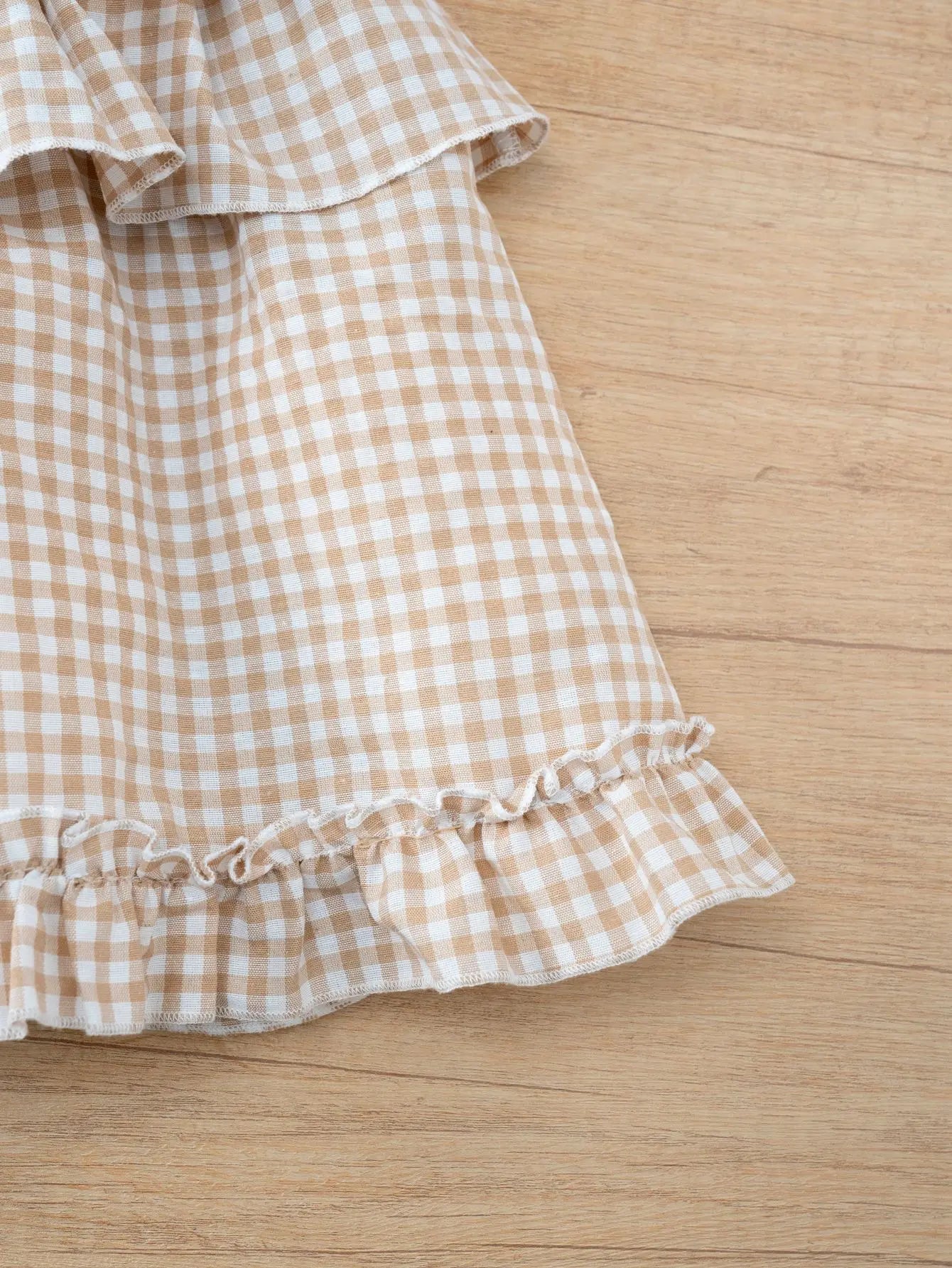 Toddler Girls Gingham Sleeveless Summer Dress – Pastoral Layered Ruffle Dress with Bows (2-7Y)