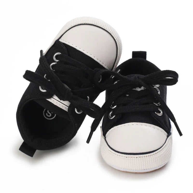Classic Infant Athletic Sneaker | Soft Sole Canvas Crib Shoes (0-18M)