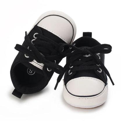 Classic Infant Athletic Sneaker | Soft Sole Canvas Crib Shoes (0-18M)