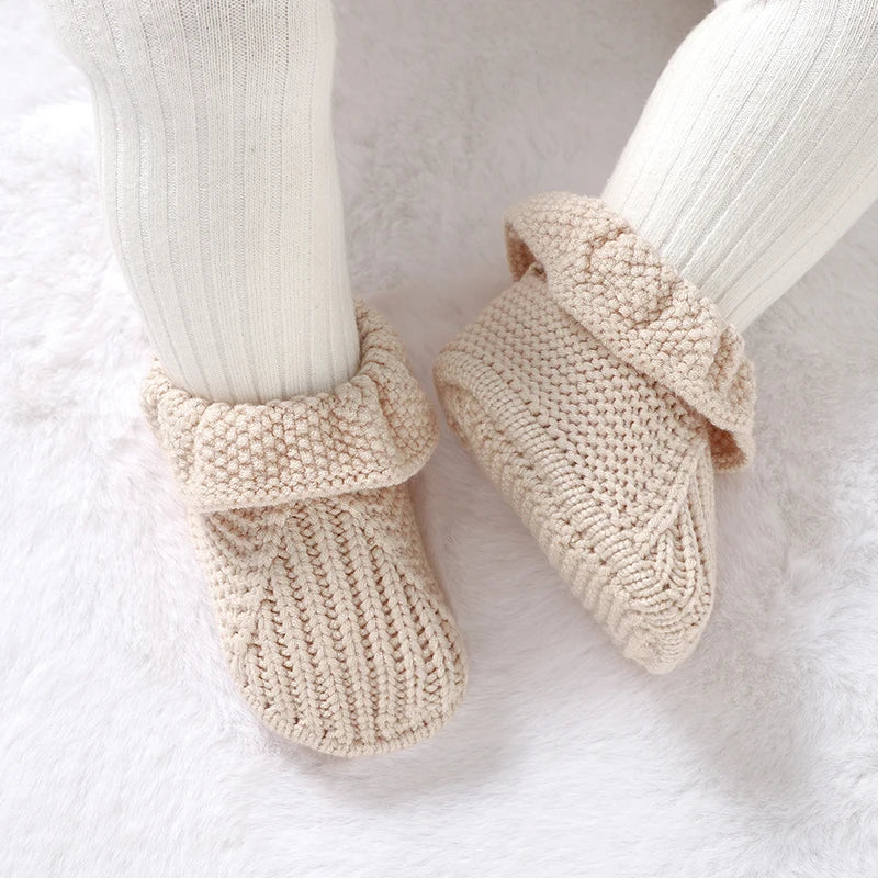 Soft-Knit Solid Ruffled Baby Booties (0-18M)