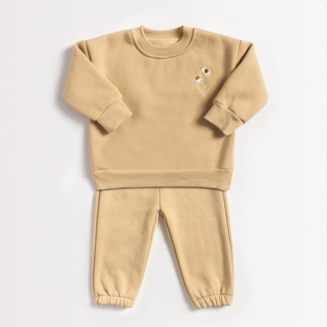 Girl's Baby & Toddler Cotton Knit Tracksuit - Floral Embroidered Sweatshirt & Jogger Set (9M-4T)