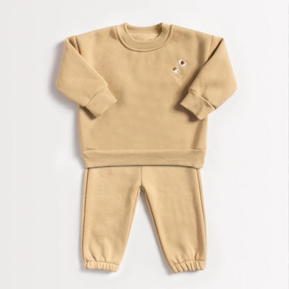 Girl's Baby & Toddler Cotton Knit Tracksuit - Floral Embroidered Sweatshirt & Jogger Set (9M-4T)