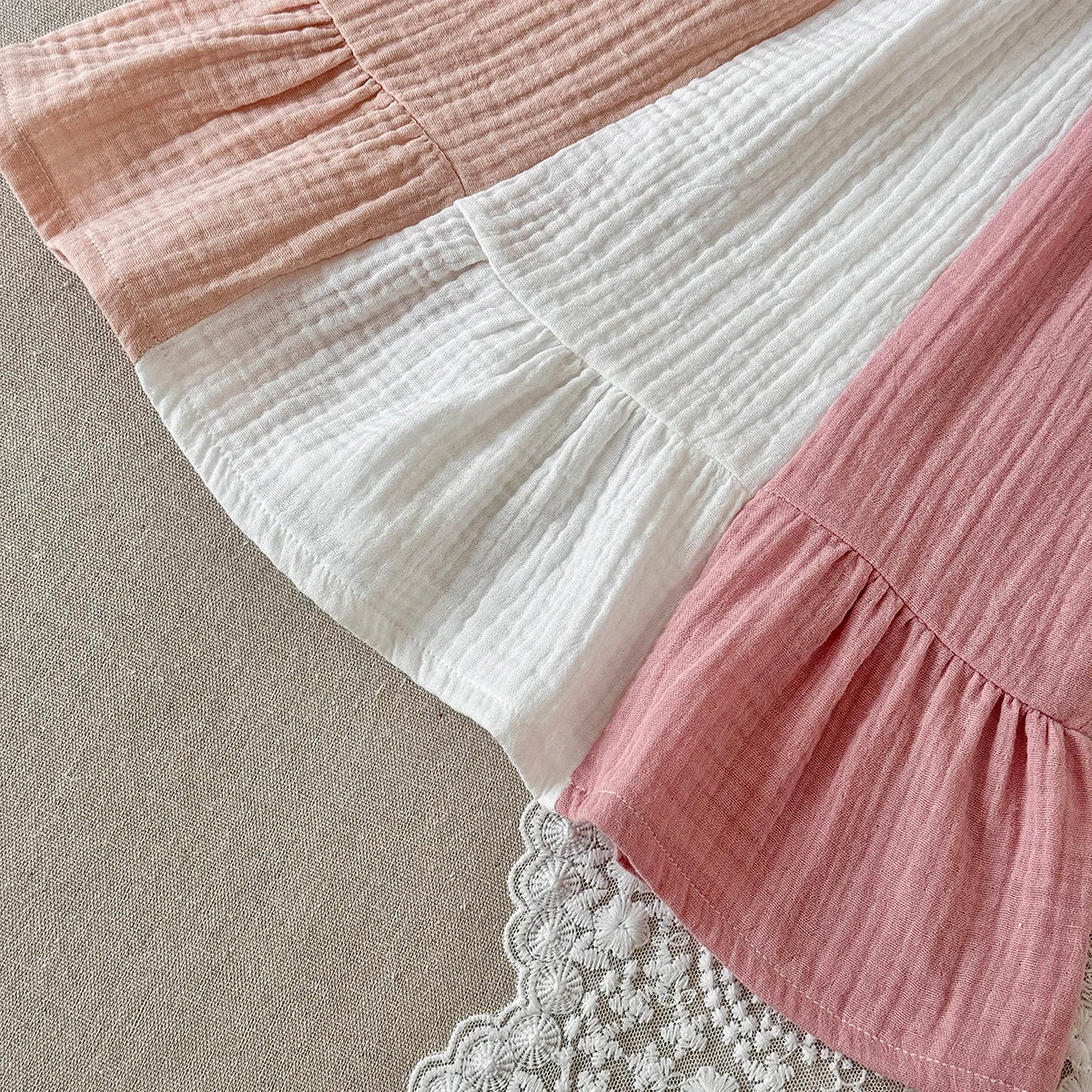 Baby & Toddler Girl 100% Cotton Muslin Tiered Sundress – Sleeveless Pastel Colorblock Boho Summer A-Line Dress (6M-3T)