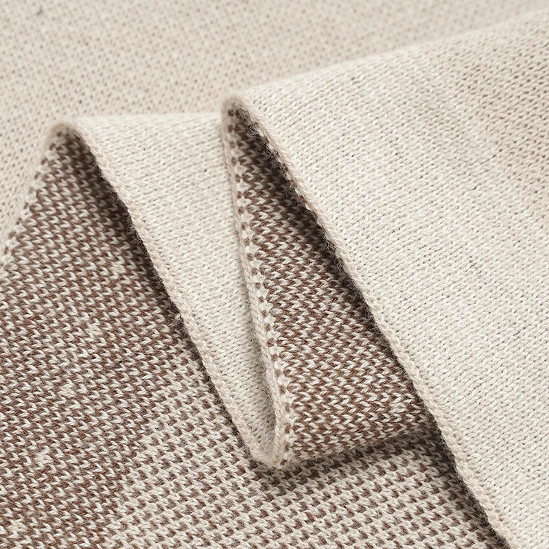 100% Cotton Knitted Baby Blanket – Soft Lamb & Sheep Pattern Newborn Swaddle, Breathable Stroller Wrap