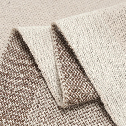 100% Cotton Knitted Baby Blanket – Soft Lamb & Sheep Pattern Newborn Swaddle, Breathable Stroller Wrap