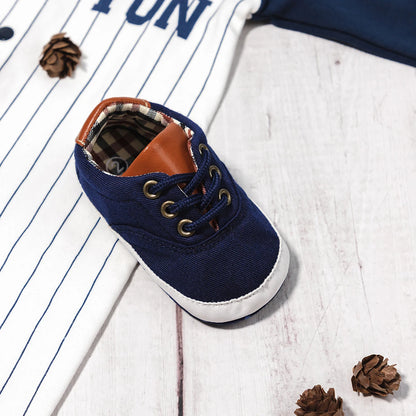Baby Boy Canvas Shoes Soft Sole Non-Slip First Walkers Infant & Toddler Pre-Walker Sneakers Plaid Lining Lace-Up (0-18M)