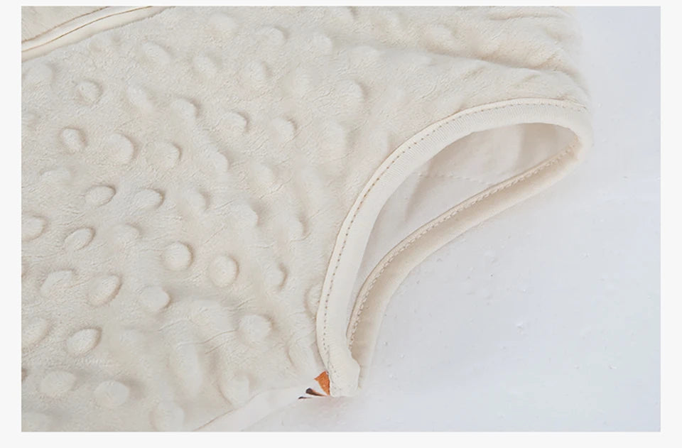 Baby Sleep Sack 1.5 TOG – Cotton Wearable Blanket Vest with Sensory Minky Dot Chest (3-24M)