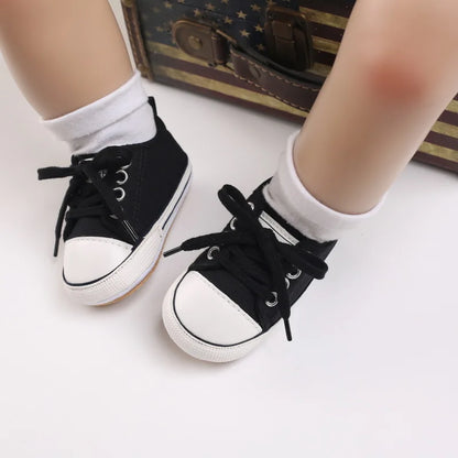 Classic Infant Athletic Sneaker | Soft Sole Canvas Crib Shoes (0-18M)