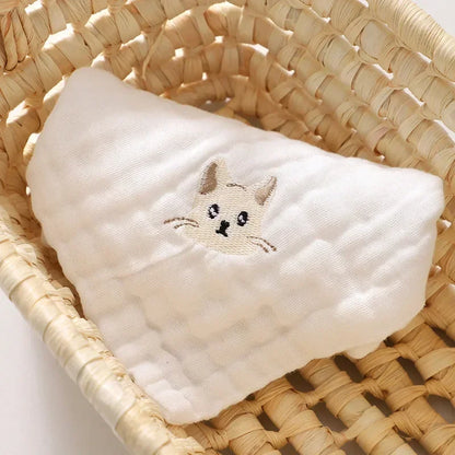 6-Layer Combed Cotton Muslin Washcloths – Ultra Soft & Embroidered (12" x 12")