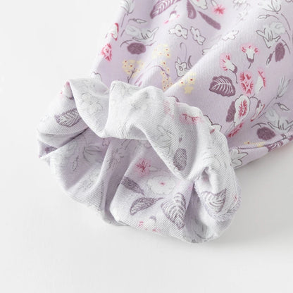 Girls Floral Embroidery 100% Cotton Long Sleeve Dress - Peter Pan Collar A-Line (Size 18M-9Y)