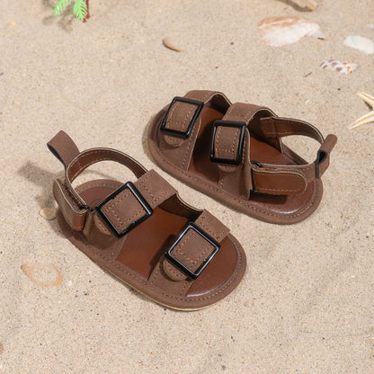 Infant Boys Casual Buckle Beach Sandals - Anti-Slip Soft-Sole First Walkers (0-18M)