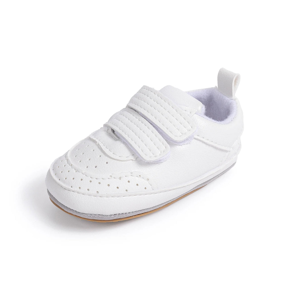 Infant White Classic Soft Sole Sneakers - First Walkers (0-18M)