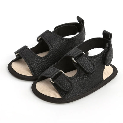 Unisex Baby Summer Vegan Leather Sandals - Anti-Slip Soft Sole Infant First Walkers (0-18M)