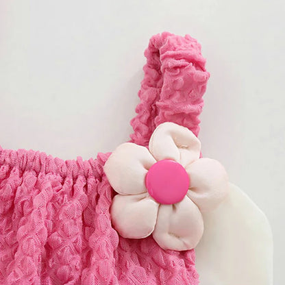 Baby Girl Butterfly Wing Summer Romper - Korean Style Floral Sleeveless Bodysuit (0-24M)