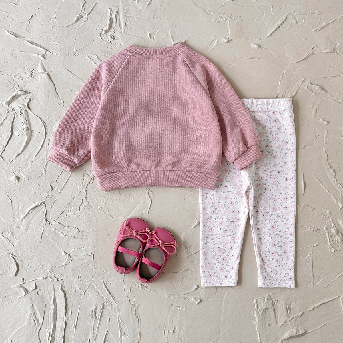 Baby Girl Swan Embroidery Pullover & Floral Print Leggings Outfit Set (6M-3T)