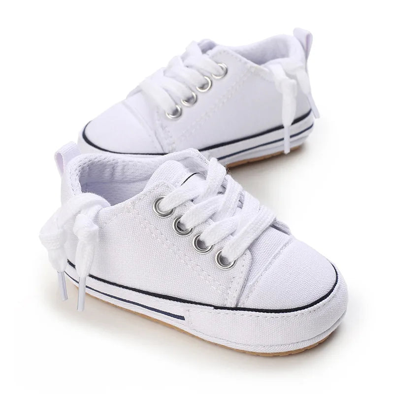 Classic Infant Athletic Sneaker | Soft Sole Canvas Crib Shoes (0-18M)