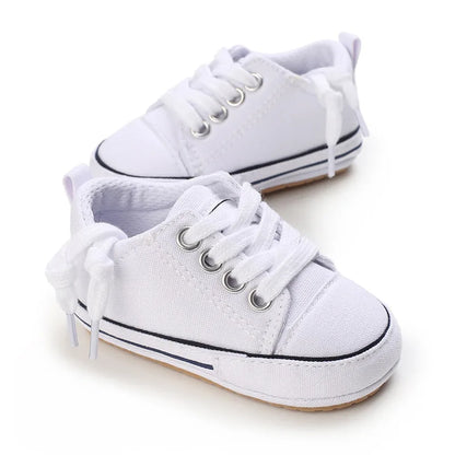 Classic Infant Athletic Sneaker | Soft Sole Canvas Crib Shoes (0-18M)