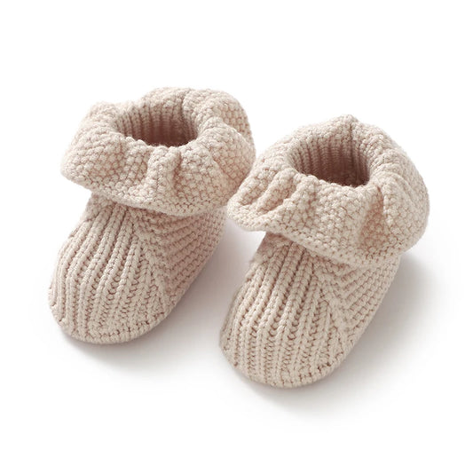 Soft-Knit Solid Ruffled Baby Booties (0-12M)